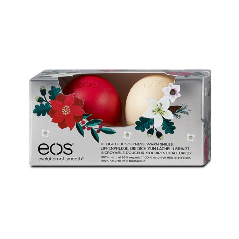 Набор бальзамов для губ EOS Multi 2-Pack: Holiday 2016 Spheres Vanilla Bean Winterberry Ваниль и Зимние ягоды 7 г + 7 г