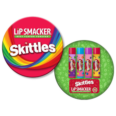 Набор бальзамов для губ Lip Smacker Skittles Lip Gloss Tin Gift Set 4 шт