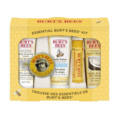 Набор бальзам для губ и уход за телом Burt's Bees Multi 5-Pack Essential Kit лосьон для тела, крем для стоп, крем-мазь, очищающий крем