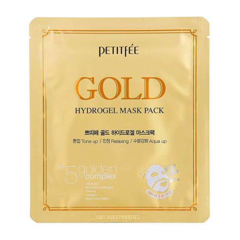 Гидрогелевая маска для лица Petitfee Gold Hydrogel Mask Pack с золотым комплексом +5 1 шт