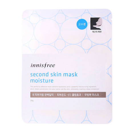 Маска Innisfree Second Skin Mask Moisture Вторая кожа с гиалуроновой кислотой для интенсивного увлажнения сухой кожи 20 г