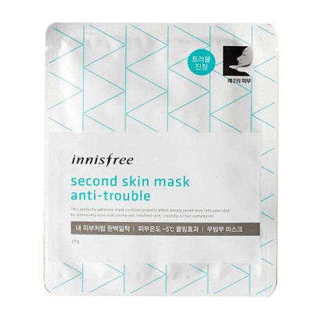Маска Innisfree Second Skin Mask Trouble Вторая кожа с прополисом для проблемной кожи лица 20 г