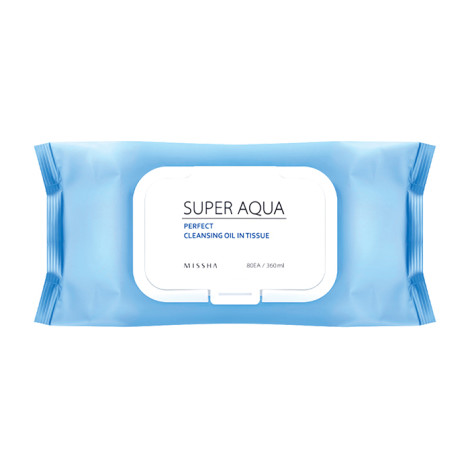 Очищающие салфетки для лица Missha Super Aqua Perfect Cleansing Oil In Tissue Large Volume 80 шт