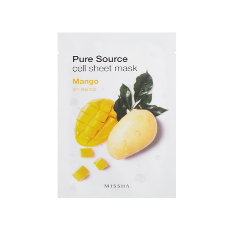 Тканевая маска для лица Missha Pure Source Cell Sheet Mask Mango с экстрактом манго 25 г