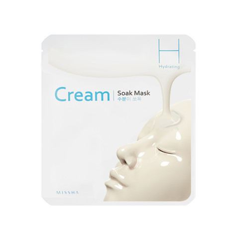 Маска для лица Missha Cream-Soak Mask увлажняющая с гиалуроновой кислотой