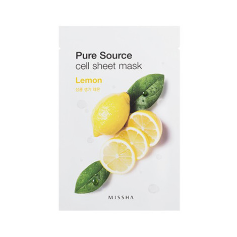 Маска для лица Missha Pure Source Cell Sheet Mask Lemon увлажняющая с экстрактом лимона 25 г