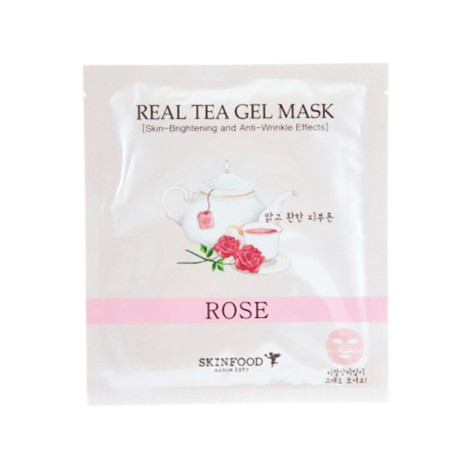 Гидрогелевая маска для лица Skin Food Real Tea Gel Mask Rose антивозрастная с розой