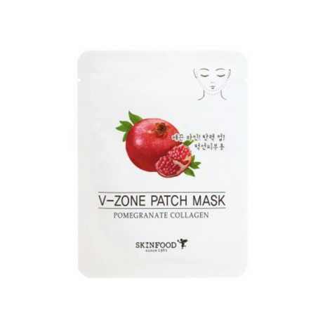 Маска для линии подбородка Skin Food Pomegranates John V collagen Patch Mask лифтинговая с экстрактом граната