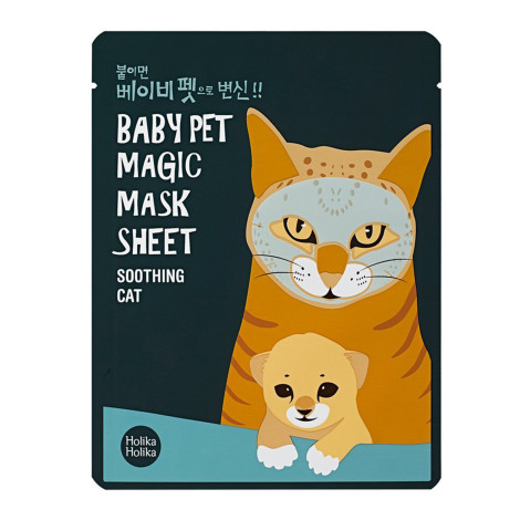 Тканевая маска Holika Holika Baby Pet Magic Mask Sheet Soothing Cat Кошка для проблемной кожи 22 мл