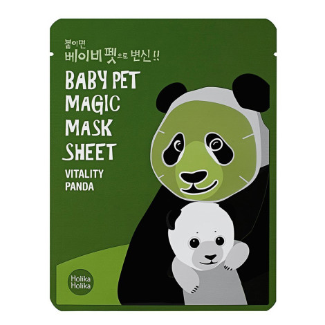Тканевая маска для лица Holika Holika Baby Pet Magic Mask Sheet Vitality Panda Панда против темных кругов под глазами 22 мл