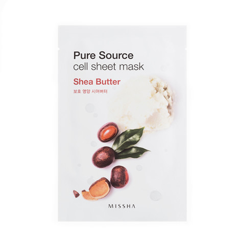 Тканевая маска для лица Missha Pure Source Sheet Mask Shea Butter питательная с экстрактом масла ши 21 г