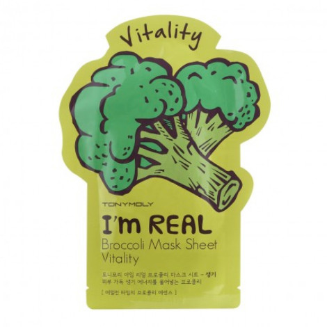 Тканевая маска для лица Tony Moly I'm Real Broccoli Mask Sheet Vitality энергетическая с экстрактом брокколи 21 мл