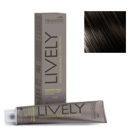 Крем-краска для волос Nouvelle Lively Hair Color 3.78 холодный темно-коричневый 100 мл