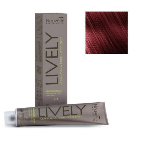 Крем-краска для волос Nouvelle Lively Hair Color 5.66 светло-красный каштан 100 мл