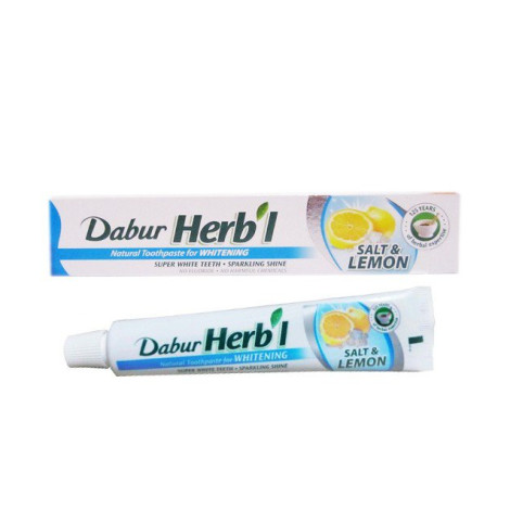 Отбеливающая зубная паста Dabur Herb’L Соль и лимон 60 г + 20 г