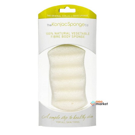 Спонж для ванны Konjac Premium Six Wave Body Puff Pure White белый