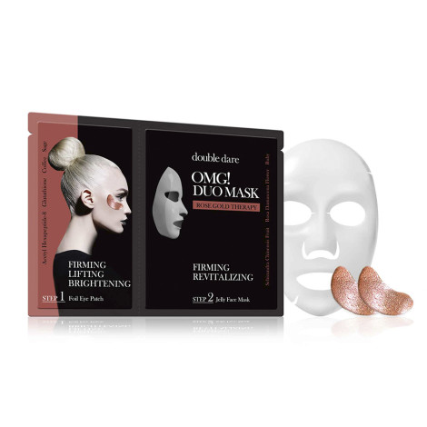 Комплекс двухкомпонентный из маски и патчей Double Dare OMG! Duo Mask Rose Gold Therapy Укрепление и ревитализация
