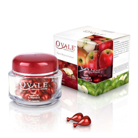 Несмываемые витамины-масло Ovale Омоложение кожи лица с витамином Е и маслом яблочных семян 30 шт x 1 мл