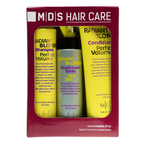 Набор Mades Cosmetics MDS Professional Hair Care Radiant Blonde Идеальный объем 250 + 250 + 200 мл