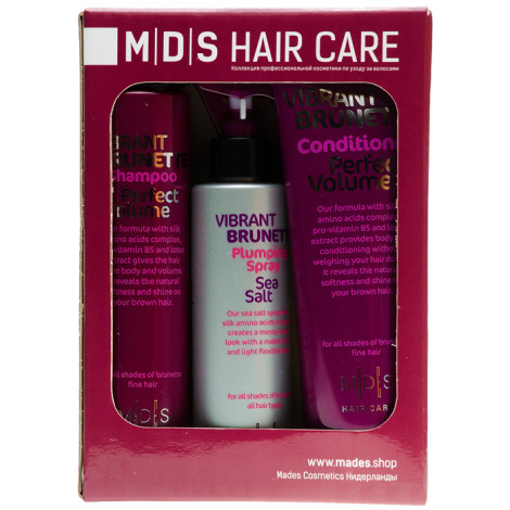 Набор Mades Cosmetics MDS Professional Hair Care Vibrant Brunette Идеальный объем 250 + 250 + 200 мл