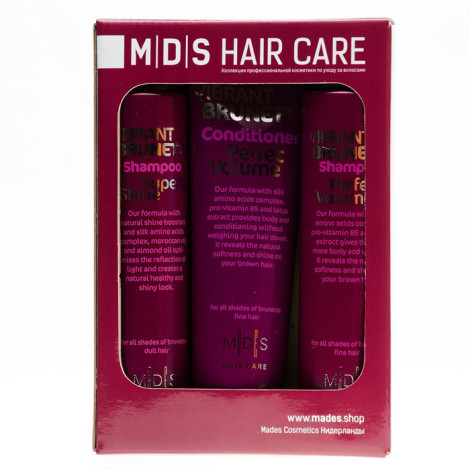 Набор по уходу за темными волосам Mades Cosmetics MDS Professional Hair Care Vibrant Brunette Бриллиантовый блеск 250+ 250 + 250 мл
