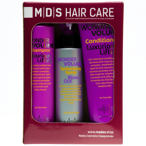 Набор Mades Cosmetics MDS Professional Hair Care Wonder Volume Luxurious Lifting Лифтинг волос 250 + 250 + 200 мл