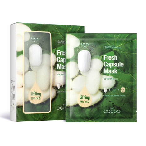 Тканевая маска с капсулой-активатором The Oozoo Fresh с экстрактом шелка для лифтинга и увлажнения 5 шт