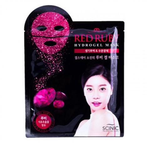 Гидрогелевая маска с рубиновой пудрой Scinic Red Ruby Hydrogel Mask 