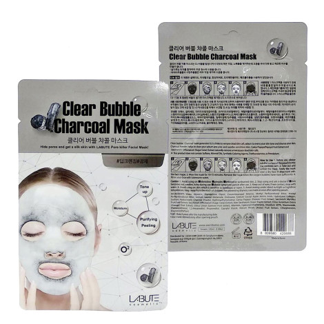Кислородная маска с древесным углем Labute Clear Bubble Charcoal