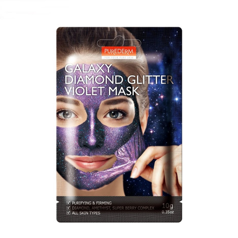Очищающая маска-пленка Purederm Galaxy Diamond Glitter Violet Mask