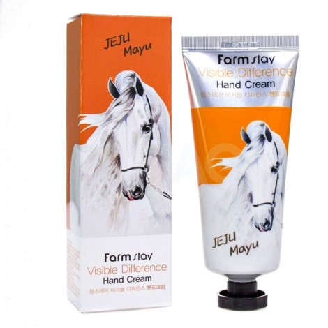 Крем для рук с лошадиным маслом FarmStay Jeju Mayu Visible Difference Hand 100 мл