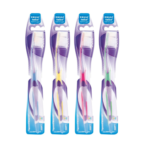 Зубная щетка Ekulf Twice Advanced мягкая (цвет в ассортименте)