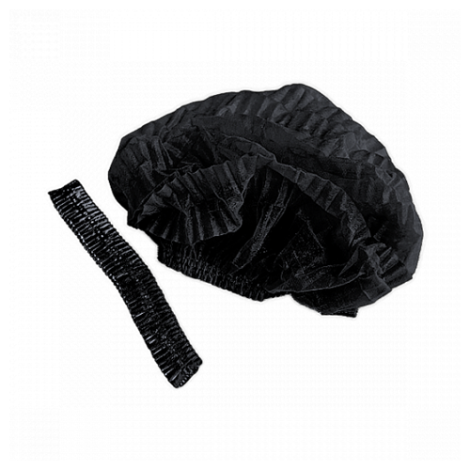 Одноразовые шапочки Etto гармошка черные 100 шт