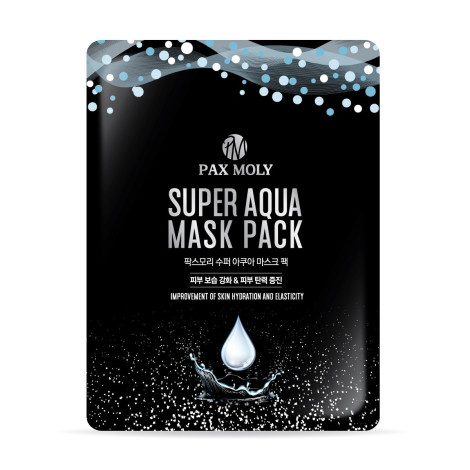 Тканевая супер увлажняющая маска для лица с морской водой Pax Moly Super Aqua Mask Pack