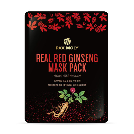 Антивозрастная маска с экстрактом женьшеня Pax Moly Real Red Ginseng Mask Pack