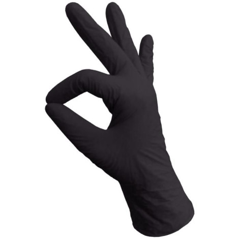 Перчатки нитриловые Doman Black Olive черные XS 100 шт