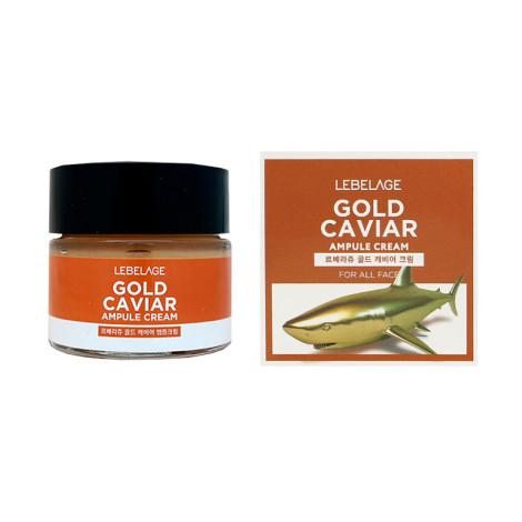 Омолаживающий крем с золотом и экстрактом икры Lebelage Ampule Cream Gold Caviar 70 мл