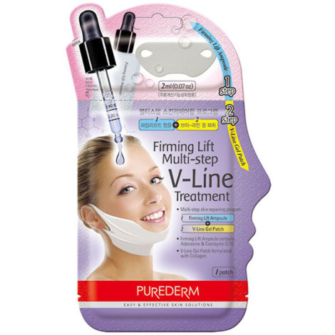 Корректирующая лифтинг-маска для шеи Purederm Firming Lift Multi-step V-Line Treatment