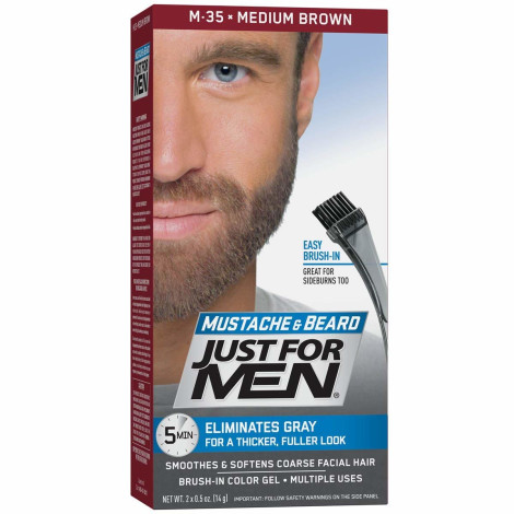 Краска для усов и бороды Just for Men Color Gel Mustache & Beard M-38 Medium Brown Средний Коричневый 2x14 г
