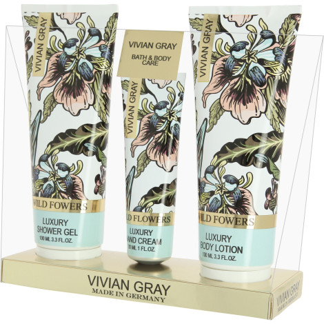 Набор Vivian Gray Wild Flowers Крем для рук 30 мл & Лосьон для тела 100 мл & Гель для душа 100 мл