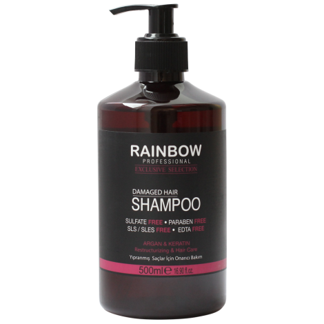 Бессульфатный шампунь для поврежденных волос Rainbow Exclusive Арган и Кератин 500 мл