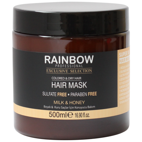 Бессульфатная маска для окрашенных и сухих волос Rainbow Exclusive Молоко и Мед 500 мл