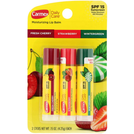 Бальзамы для губ Carmex 3-Pack Sticks: Fresh Cherry, Strawberry, Wintergreen 3 х 4,25 г