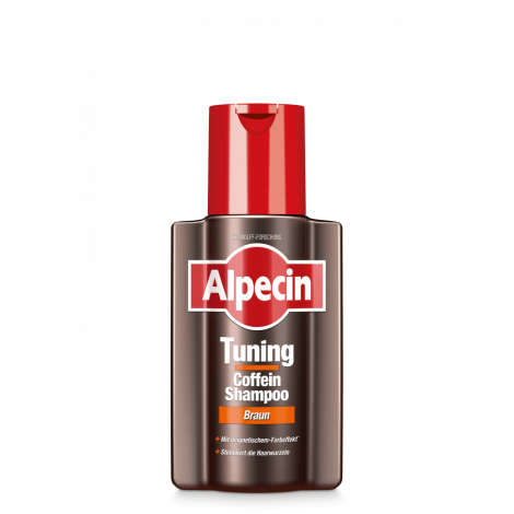 Коричневый тонирующий шампунь для седых волос с кофеином Alpecin Tuning Coffein Shampoo Braun 200 мл