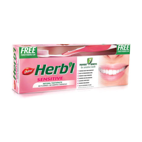 Зубная паста со щеткой Dabur Herb’L Для чувствительных зубов 150 г