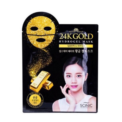 Омолаживающая гидрогелевая маска для лица с золотом Scinic 24K Gold 