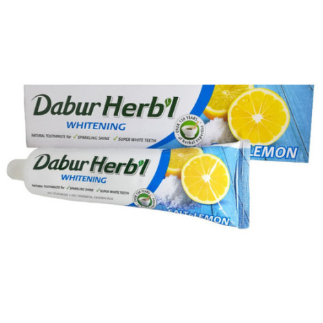 DABUR HERB'L Зубная паста - Отбеливающая, Соль и Лимон 150 г