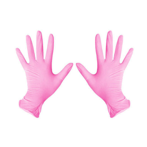Перчатки нитриловые Fiomex S premium неопудренные розовые 100 шт