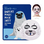 Тканевая маска для лица Holika Holika Baby Pet Magic Mask Sheet Whitening Seal Тюлень отбеливающая 22 мл (Фото #3)