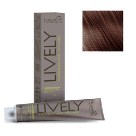 Крем-краска для волос Nouvelle Lively Hair Colo 5.35 светло-каштановый золотистый махагон 100 мл